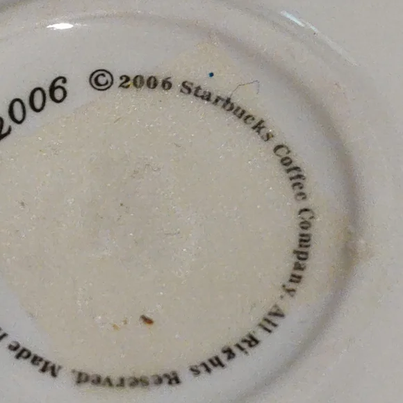 StarbucksWISHCHRISTMAS TreeTEACUP and attached  SAUCER ORNAMENT2006New - Picture 8 of 13